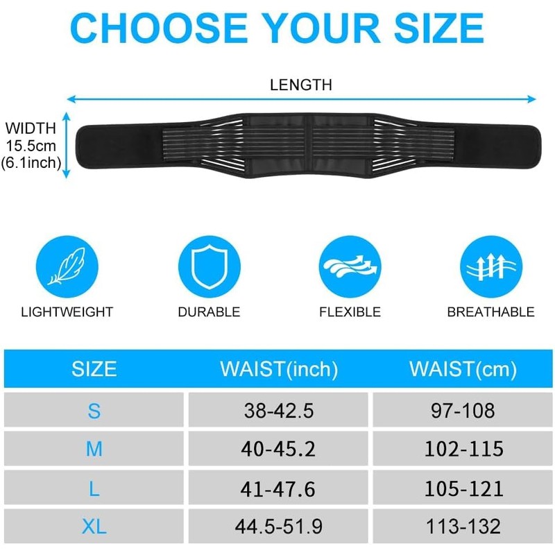 ACWOO Heated Back Support Belt, Self Heating Lower Back Support