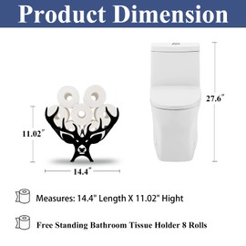 Dog Toilet Tissue Holder,Animal Paper Holders,Decorative Metal Papers Holder,Funny Toilet Animal Storage for Bathrooms,Bathroom Paper Organizer for Extra 8 Rolls Stand & Wall Mounted Art Decor