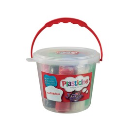 P L A S T I C I N E Plasticine FunTUBulous, Original Modelling Clay, Soft and Non-Hardening, Includes 8 Bumper Sticks of Plasticine in Plastic Bucket with Carry Handle, Suitable for Ages 3+