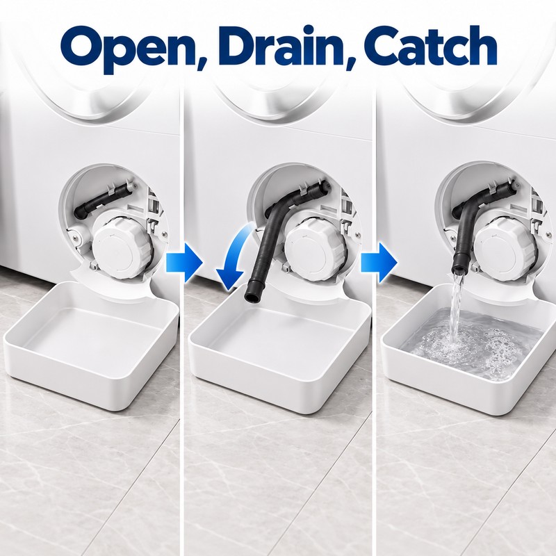 Washing Machine Drain Tray – Anti-Overflow Water Catch Box for