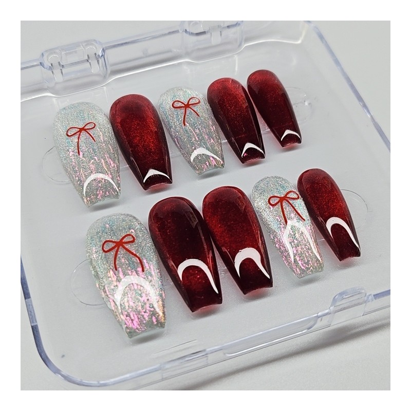 Magnetic Churros Handmade Nail Tips - Short Oval / 자석