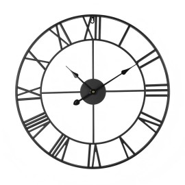 24-Inch Classic Decorative Wall Clock with Roman Numerals Battery Operated Silent Non-Ticking for Living Room DecorDefault: Default