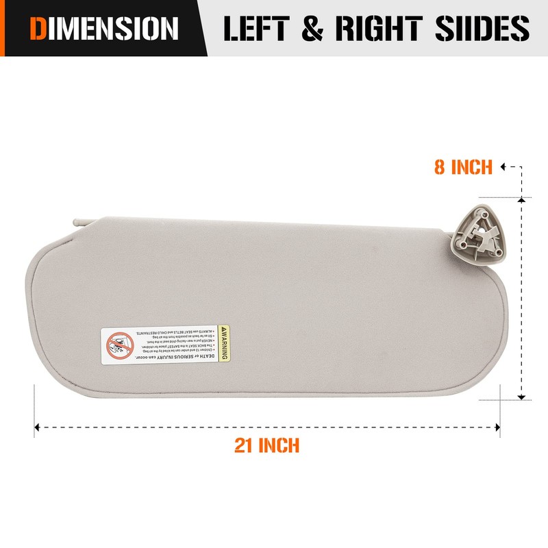 Left & Right Sun Visor for 1999-2014 Chevy Express &