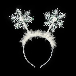 Miaija Snowflake Headband White on Headband Snowflake Head Boppers Headband Christmas Fancy Dress Accessory for Xmas Holiday