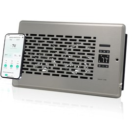 COZZIVITA 6" x 10" Quiet Register Booster Fan with Intelligent Thermostat & App Control – 10-Speed Charleston Smart Vent – SN