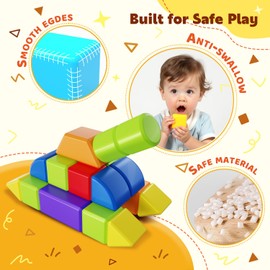 Pairez Toys Magnetic Blocks with Multiple Shapes, 1.65 inch Large Magnetic Building Cubes for Kids, Sensory Montessori Stacking Toys for Boys & Girls Ages 3 4 5 6 (21pcs)