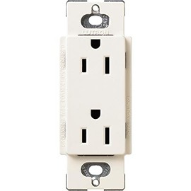Lutron SCR-15-BI Satin Colors 15A Electrical Socket Duplex Receptacle, Biscuit