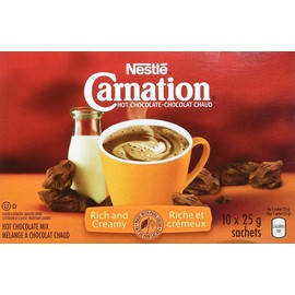 Nestle Carnation Hot Chocolate, Rich and Creamy, (10ct x 25g) sachets,
