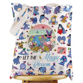 WZMPA Eeyore Tote Bag Eeyore Fans Gift Let The Magic Blossom Eeyore Reusable Grocery Bag Eeyore Donkey Merchandise (Blossom Eeyore TG)