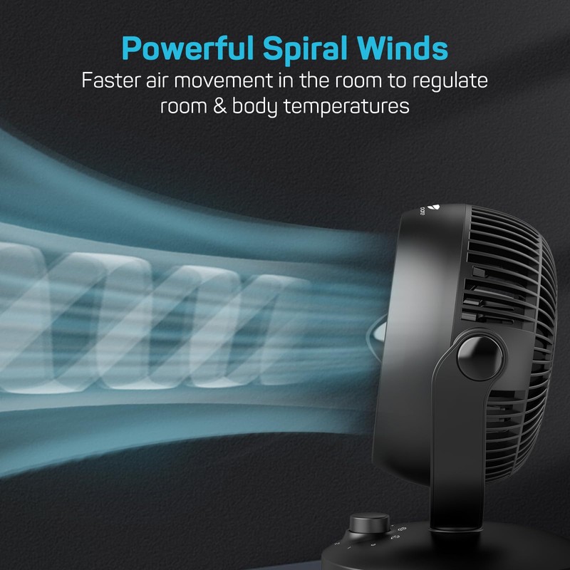 DR.PREPARE Fan for Bedroom, Small Desk Air Circulator Fan, 70°