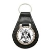 Giftshop UK Baphomet Satanic Leather Keyring, Black leather and silver