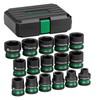 TIWINTUL 1/2" Drive Shallow Impact Socket Set, 8-24mm, Metric, CR-MO,