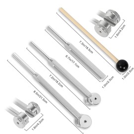 LimCryspp Set of 3 Tuning Forks, (128Hz, 256Hz, 512Hz) Tuning Fork Set with Reflex Hammer Chakra/Healing/Sound Therapy/Repair