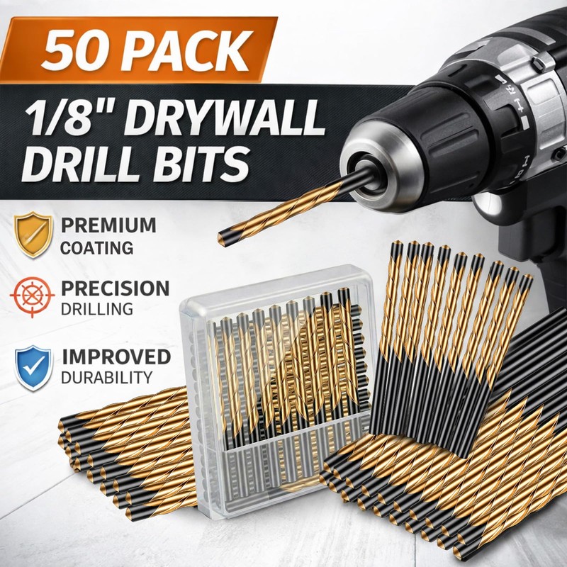 Tondiamo 50 Pcs Drywall Rotor Tips 1/8" Drywall Router Drill