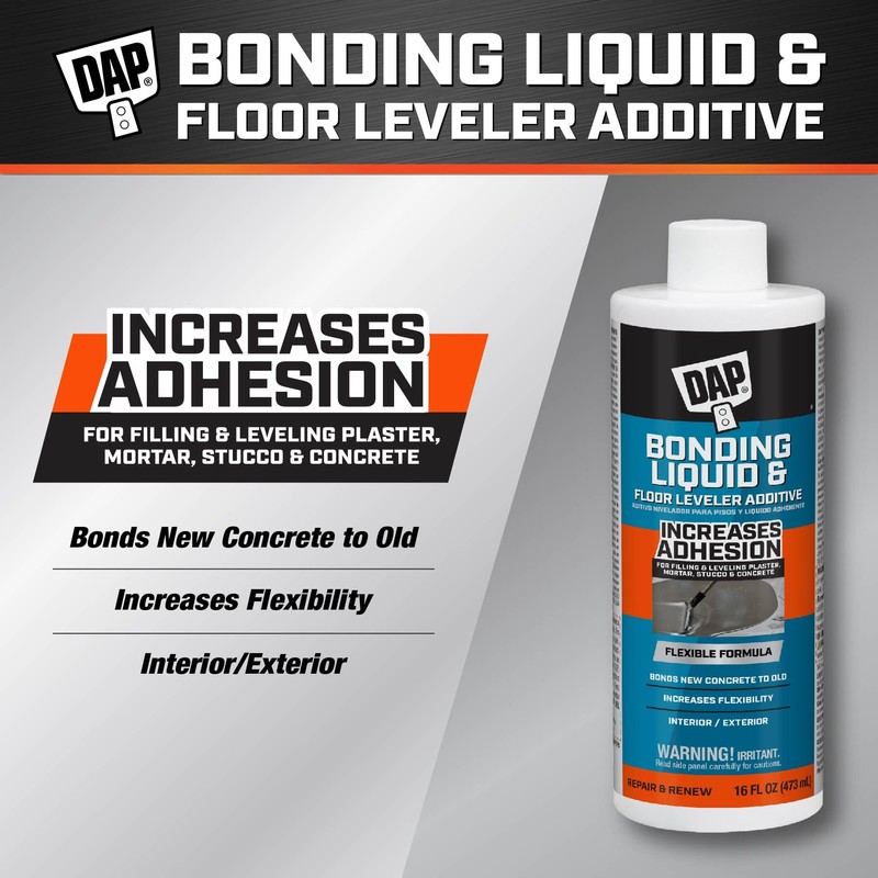 DAP Bonding Liquid & Floor Leveler Additive, White, 16 Oz