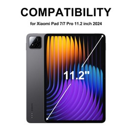 BORIYUAN Xiaomi Pad 7 Keyboard Case 11.2" - Xiaomi Pad 7 Pro Keyboard Case 2024, Detachable Bluetooth Keyboard with Pencil Holder Case for Xiaomi Pad 11.2 inch, Black