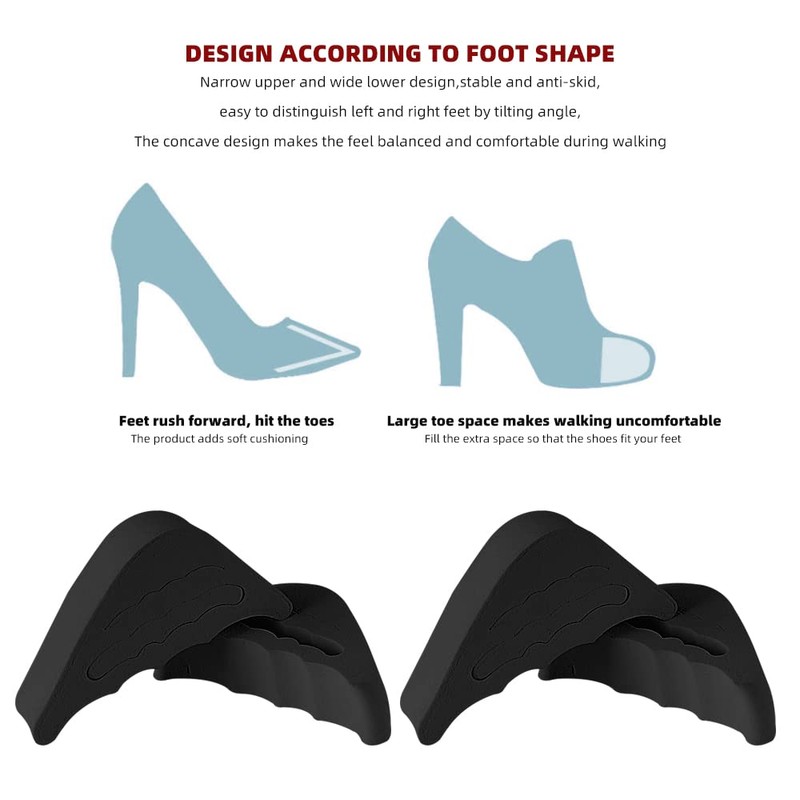 Toe Filler Inserts [4 Pairs] for Shoes Too Big, Adjustable