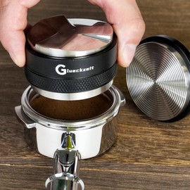 Glueckzeit 53mm Espresso Tamper & Distributor,Espresso distributor Tool,2-in-1 Adjustable Depth Leveler & Tamper Compatible with Breville portafilters 54mm,Professional Espresso Hand Tampers