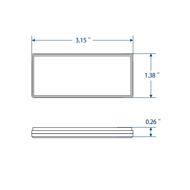 MFC PRO 2Pcs Rectangular Stick-On Trailer Reflector (Yellow, 80 *