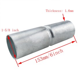 CHENJIN 2PCS 1-5/8x6 inch Fence Beam Sleeve Top Rail Sleeve Steel Tube Connector Heavy Duty Chain Link Fence Hardware Pipe for Fences Dog Runs Dog Kennels Shelters Bent Broken Top Rail Pieces