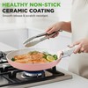 NutriChef 18-Piece Ceramic Cookware Set with Detachable Handles, Non Stick