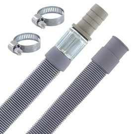 DL-pro 1 m Drain Hose Extension Diameter 19/19-22 mm with Hose Clamp Universal Waste Water Hose -20 °C to +90 °C for Dishwasher Washing Machine