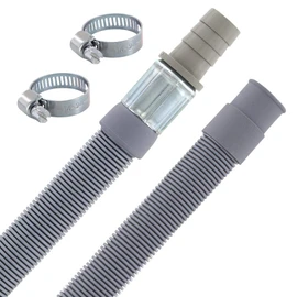 DL-pro 1 m Drain Hose Extension Diameter 19/19-22 mm with Hose Clamp Universal Waste Water Hose -20 °C to +90 °C for Dishwasher Washing Machine