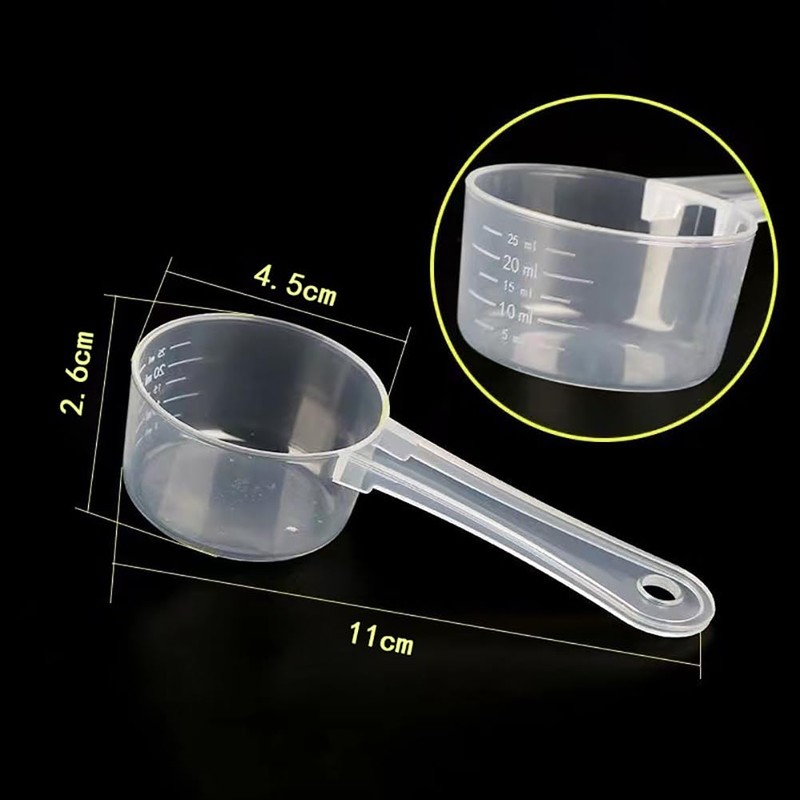 JIHUOO 4 Pcs Clear Plastic Measuring Scoops Reusable Measure Spoons