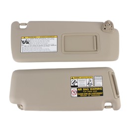 Sun Visor for Toyota Highlander 2001 2002 2003 2004 2005 2006 2007, Left Driver Side Beige Sunvisor OE Replace for 74320-48260-A (Beige-L&R)