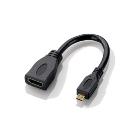 エレコム HDMI (メス) - micro HDMI (オス ) 変換ケーブル 10cm ブラック AD-HDAD2BK