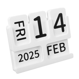 Acrylic Perpetual Calendar for Desk, Vintage Desktop Perpetual Calendar 2025-2034, Large Date Display Flip Blocks Tabletop Decor Daily Calendar Desk Accessory for Daily Office Home decoration (White)