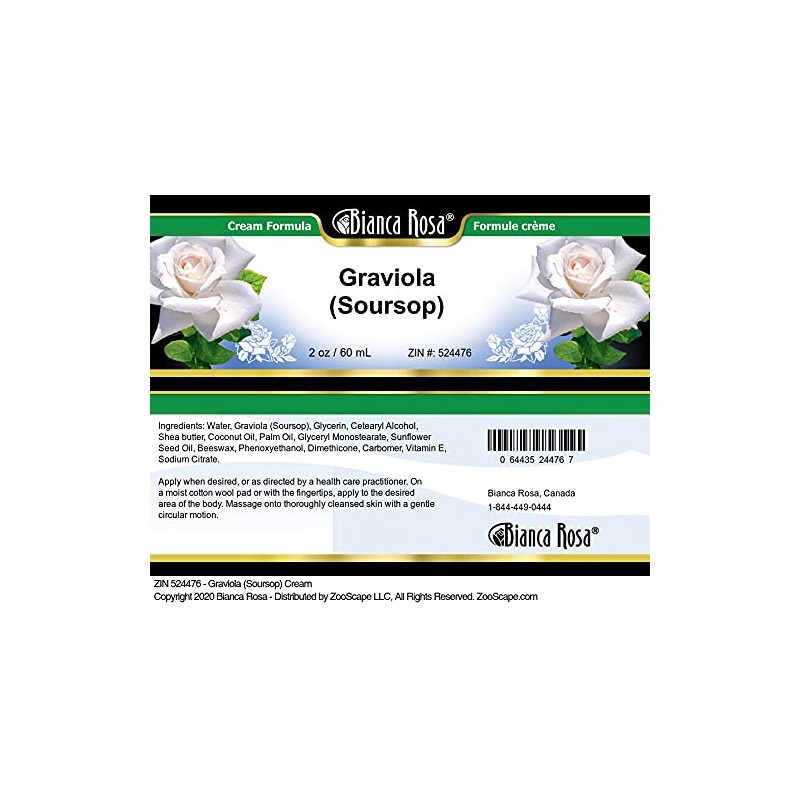 Bianca Rosa Graviola (Soursop) Cream (2 oz, ZIN: 524476)
