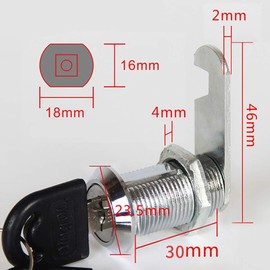 TOP-VIGOR 10Pcs 30mm Security Cam Lock, Cabinet Drawer Security Mailbox Locks with 20 Keys for Cupboard, Drawer, Wardrobe, Letter Box and Toolbox, Keyed Different