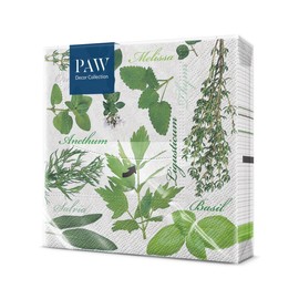 PAW - Tovaglioli di Carta Colorati (33 x 33 cm) I 20 Pezzi I Perfetto per Compleanni, Feste, Matrimoni, Comunione e Celebrazioni I Decorazioni da Tavola I 3 Veli I Gusto Erbaceo