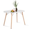CozyCasa Kitchen Dining Table Mid Century Table White Modern Simple
