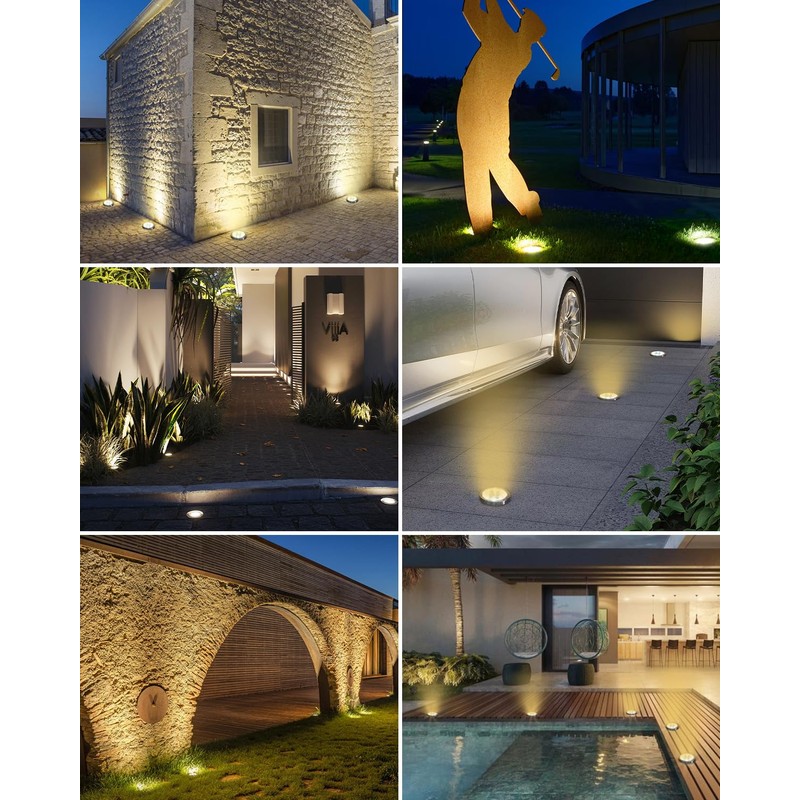 btfarm 12 Pack Solar Lights Outdoor, 8 LED Solar Ground