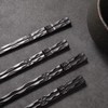 TOTKEN Chopsticks, 5 Pairs Reusable Black Dishwasher Safe Non-Slip Chopsticks