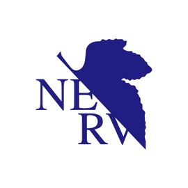 NERV Symbol Sticker Vinyl Decal Notebook Car Window Laptop 5" x 4.75" (Blue)