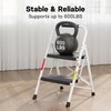 BONTEC 2-Step Ladder, Folding Step Stool, 600lbs Max Load Capacity,