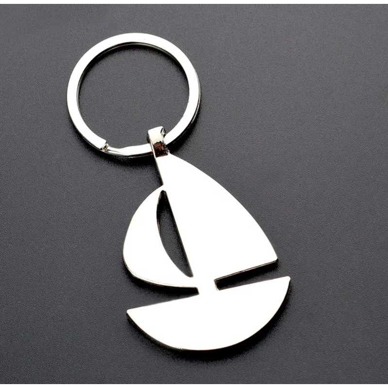 Sportigo ® Sailing Boat Keyring in Silver / Ship Boat