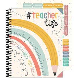 Carson Dellosa We Belong Together Teacher Planner, 8" x 11" Undated Daily, Weekly Planner, & Monthly Planner With Planner Stickers, Lesson Plan Book for Classroom Organization & Classroom Management