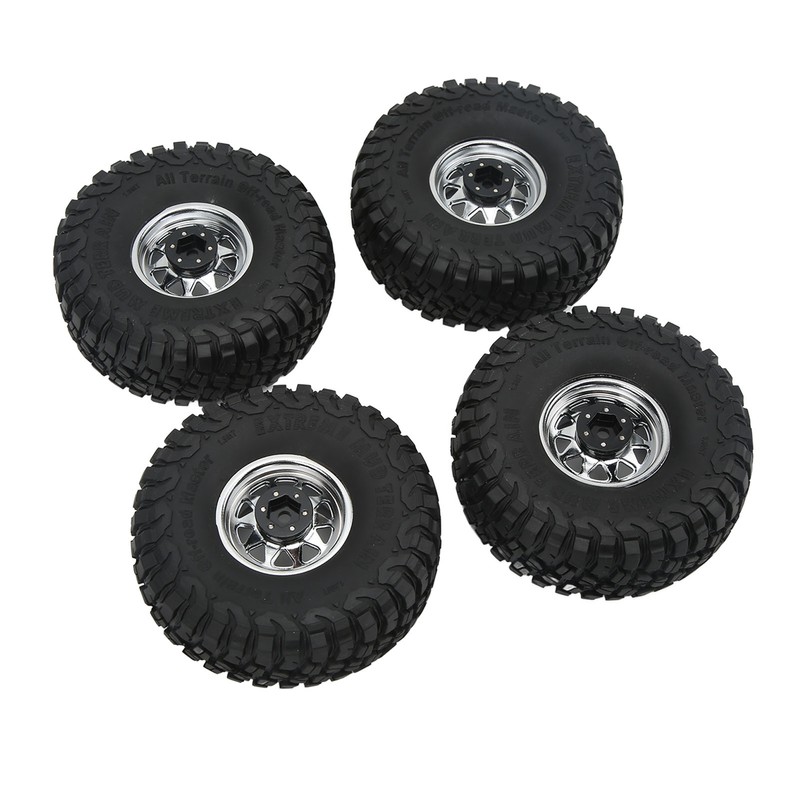 4PCS 1.9in Wheel Tires with 10 Holes Hub Uneven Gravel