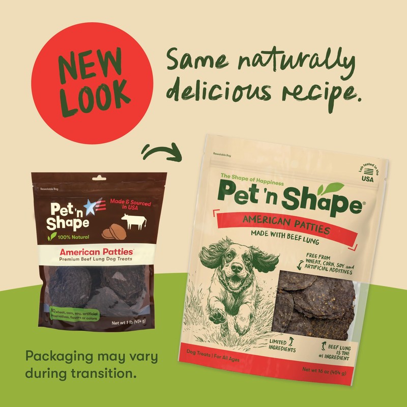 Pet 'n Shape All American Beef Lung Patties Dog Treats