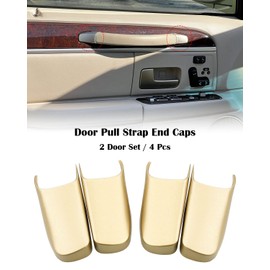 Tavaski Door Pull Strap End Caps Fit for Lincoln Town Car 2003-2011, Interior Door Handle Trim Light Gold 2 Door Set