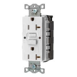 Straight Blade Devices, SNAP-Connect, AUTOGUARD, Self Test, GFCI Receptacle, 20A 125V, 2-Pole 3-Wire Grounding, 5-20R, White