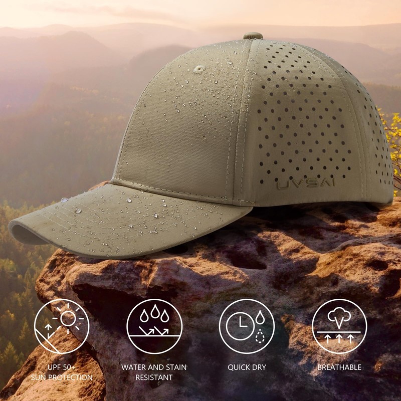 UVSAI UPF 50+ Performance Water Resistant Baseball Cap Lightweight Breathable