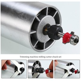 Set with 8Pcs Router Bit Collet Chuck with Screw Nuts Electric Router Clamp Adapter Router Collet Chuck Adapter 6mm 6.35mm 8mm for Engraving Machine