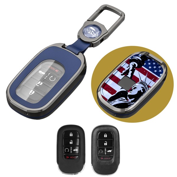 RAHALOY Keychain Fob Cover for Honda (Blue-for Honda C024)