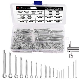 Nadisean 500Pcs Cotter Pins Assortment Kit, 304 Stainless Steel Split Pins, 20 Sizes U Sharp Cotter Pin with Storagebox (M1 M2 M3 M4 M5), Clip Key Fastener Fitting Panel Pin Kit for Auto, Mechanics