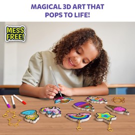 Skillmatics 3D Art Kit - Aqua Puffs Princesses & Unicorns, Mess-Free Paint by Number Craft for Kids, DIY Color & Inflate Activity, Travel & Creative Gift for Girls & Boys Ages 4, 5, 6, 7, 8, 9, 10
